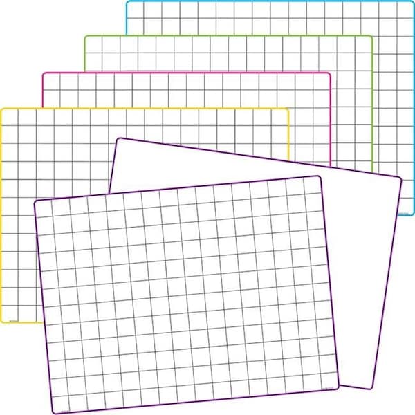 Teacher Created Resources Teacher Created Resources TCR77253 Math Grid Dry Erase Boards; Set of 10 TCR77253 - main